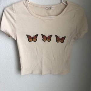 Urban outfitters butterfly crop